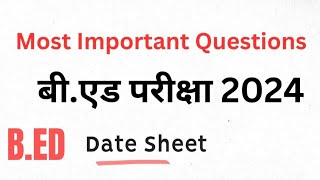 Bed date sheet exam tips video bed crsu important [upl. by Eeralav]