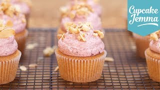 Cherry Bakewell Cupcake Recipe  Cupcake Jemma [upl. by Ivette]