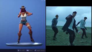 Fortnite dance  Smooth Moves  BTS FIRE MIC DROP Blood sweat and tears  Kpop [upl. by Ezarra]