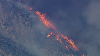 Brush fire burns in San Bernardino County [upl. by Llenyr50]