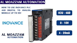 How to Use INOVANCE PLC H3U4DA Digital to Analog Module for Output Voltage Up to 10V [upl. by Annol]