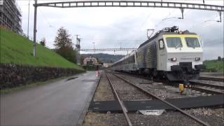 Bahnverkehr in ImmenseeTrafic ferroviaire à Immensee 18102016 [upl. by Eah]