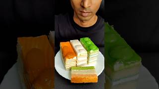 ASMR Eating Cake Tri Color shorts [upl. by Drice]