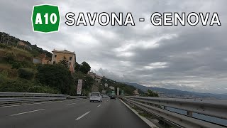 Italy A10 Savona  Genova Autostrada dei Fiori [upl. by Nosde668]