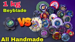 1 Kg Beyblade Vs All My Dangerous Handmade Beys Battle  Kon Kon Tutega [upl. by Neri]