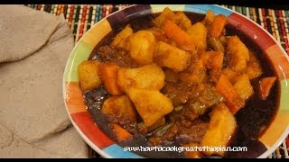 Ethiopian Food  Vegetable Wot wat wet Recipe  Stew Amharic English Injera Pumpkin Duba Berbere [upl. by Popele411]