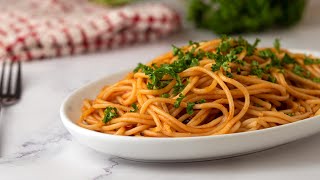 Einfaches und schnelles Pasta Rezept  Italienische vegane Pasta mit Tomatenmark und Knoblauch [upl. by Helfand769]