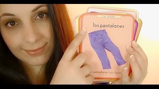 ASMR Binaural Ear To Ear Whispering and Soft Speaking Using Spanish Flashcards [upl. by Ycats927]