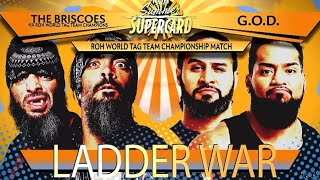 The Briscoes Jay amp Mark vs Guerrillas Of Destiny GOD  ROH SUMMER SUPERCARD 2019 [upl. by Alcinia]