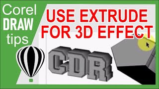 Using the extrude tool in CorelDraw [upl. by Lemmuela]