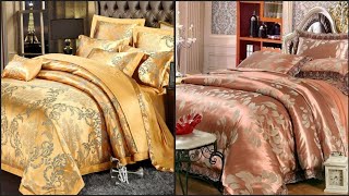 Satin Cotton Luxury Lace Bedding Set Jaquard king Queen Size Bed Set Duvet Cover Bed 2024 [upl. by Kiryt204]