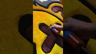 tufting a emoji rug beautiful rug tufting [upl. by Nosirb]