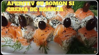 APERITIV CU SOMON SI CREMA DE BRANZA Reteta la somonul macerat in casa [upl. by Sirrap922]