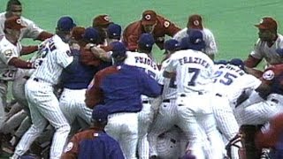 Pedro Martinez starts melee after hitting Reggie Sanders [upl. by Yelsa801]