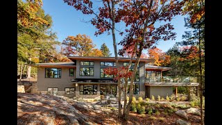 Muskoka Island Cottage Tour Modern in Muskoka Project  Normerica Timber Homes [upl. by Ricardo545]