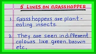 Few Lines on Grasshopper  Five  5 Lines about Grasshopper  in English [upl. by Odlavso]