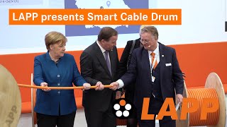 LAPP presents Smart Cable Drum to Angela Merkel and Stefan Löfven [upl. by Jaenicke]