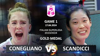 Gold Medal Matches of Italian Volleyball SuperLega 20232024  Conegliano vs Scandicci [upl. by Onej]