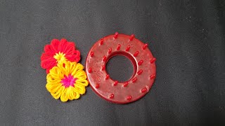 quotHow to Make Woolen Flowers with Flower Loom  Home Decoration Ideaquot [upl. by Namyaw]