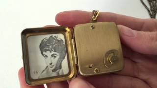 Vintage Miniature Music Box Pendant Necklace and Photo Locket Personalized Gift [upl. by O'Doneven]