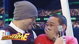 Its Showtime Badji and Kuya Jobert joke around with the TrabaHula contestants [upl. by Suolhcin773]