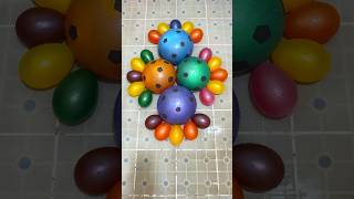 4Colors Football Balloon and 20 mini rainbow balloons popping reverse balloonpopping balloon [upl. by Haseena514]