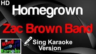 🎤 Zac Brown Band  Homegrown Karaoke VersionKing Of Karaoke [upl. by Notluf]