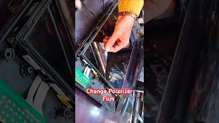 How to change polarizer film lcd tv gurutech ytshort repair [upl. by Ecinom794]