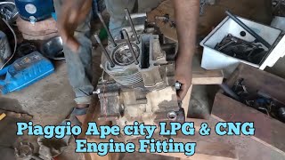 Piaggio Ape City CNG Auto Full Engine fitting piaggio [upl. by Ramon]