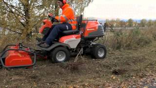 Husqvarna P 524 with flail mower in action [upl. by Leacim580]