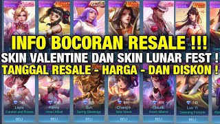 SUDAH RILIS  BOCORAN RESALE SKIN VALENTINE DAN SKIN LUNAR FEST TANGGAL RILIS DAN HARGA SKIN RESALE [upl. by Sibella274]