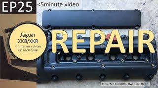 Cleaning and repairing cam covers EP25 Jaguar XK8  XKR X100 [upl. by Boggs205]