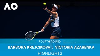 Barbora Krejcikova v Victoria Azarenka Highlights 4R  Australian Open 2022 [upl. by Enilaf]