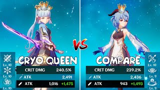 Ayaka vs Ganyu Comparison  Cryo Queen Damage Showcase  Genshin Impact [upl. by Joacima]