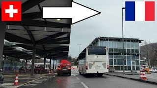 Switzerland  France  Crossing The Border By Car [upl. by Dnalerb]