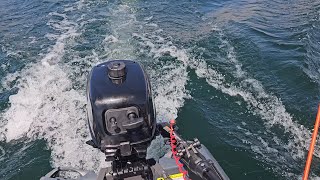 26HP Outboard on a kayak on Lake Mead Nevada Jonny Boats Bass 100 [upl. by End633]