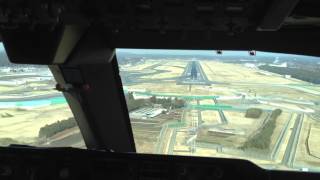 Cockpit View B747 landing at Narita Tokyo Airport Japan [upl. by Adolph794]