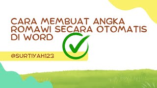 cara membuat angka romawi secara otomatis di word [upl. by Hakon838]