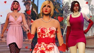 GTA V  16 Romantic amp Simple Valentines Day Outfits🌹 [upl. by Ebag38]