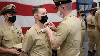 Chief Pinning Ceremony Aboard The Amphibious Assault Ship USS Essex LHD 2 [upl. by Aiek]