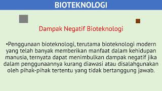 DAMPAK NEGATIF BIOTEKNOLOGI [upl. by Mosenthal]