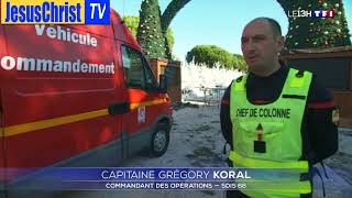 Incendie spectaculaire du marché de noël du BacaresFrance [upl. by Oznole]