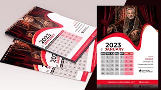 How to make a CALENDAR in Photoshop  2023 tutorial  Calendar Design 2023 [upl. by Grantley]