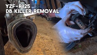 YZFR125 DB KILLER REMOVAL  FULL AKRAPOVIC EXHAUST SYSTEM [upl. by Mallis]