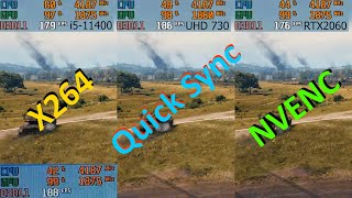 Quick Sync vs NVENC vs x264 comparison in WoT сравнение World of Tanks [upl. by Stan]