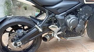 SC Project exhaust on Triumph Trident 660 [upl. by Joceline632]