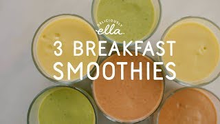 Three Vegan Breakfast Smoothies  Deliciously Ella [upl. by Paehpos699]