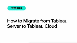 How do I migrate from Tableau Server to Tableau Cloud [upl. by Oremar478]