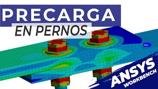 Precarga en pernos con elementos sólidos utilizando ANSYS [upl. by Atekan]