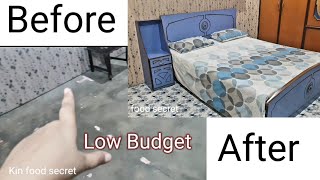 Middle Class Bedroom Makeover in low Budget  Extreme Bedroom Makeover  Small Blue Bedroom Design [upl. by Edgerton]